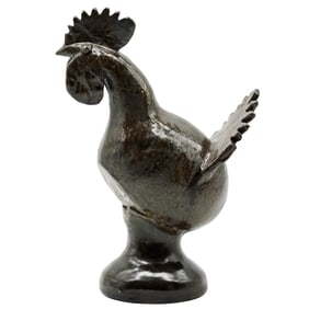 Reggie Meaders Georgia, 1919-2009 Green-Glazed Rooster, signed, c. mid-late 20th century