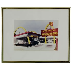 Allan Teger, McDonalds 1st Store, Hand-Colored Photograph, Signed, c. 1970s