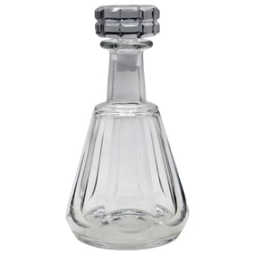 Baccarat Paneled Crystal Decanter with Faceted Stopper, Signed, c. 1950s-1970s
