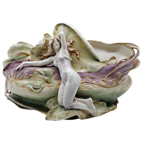 Art Nouveau Figural Nymph Centerpiece, Amphora Turn-Teplitz, c. 1899-1905