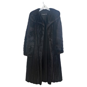 Vintage Ranch Mink Coat with Matching Mink Boa by S. Baum Furs, c. 1970s