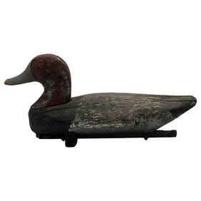 Antique Working Duck Decoy with Redhead Profile