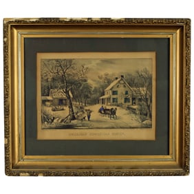 American Homestead Winter by Currier and Ives