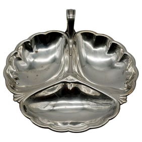 Trefoil Form Sterling Silver Condiment Server