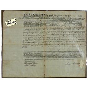 1817 Genesee County New York Land Indenture - Batavia to Village of Warsaw