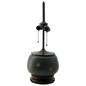 Weller Pottery Lamp Base With Double Pull-Chain Sockets