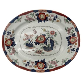Ashworth Bros. Hanley Porcelain Platter with Imari-Influenced Decoration