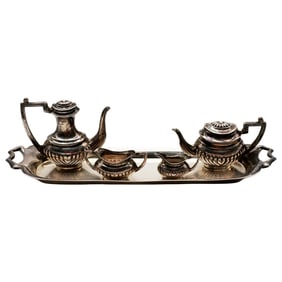 Miniature Sterling Silver Tea Set with Tray - Birmingham 1901