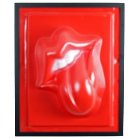 Rolling Stones Lips Sculptural Wall Relief