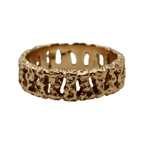 Vintage 14k Gold Textured Nugget Band Ring