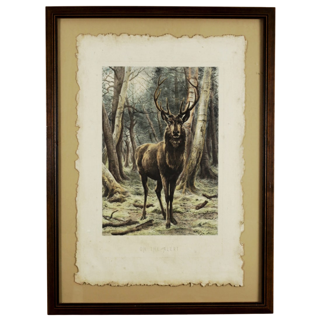 On the Alert - After Rosa Bonheur - Hand-Colored Etching, Signed in Plate, Framed (1 of 5)