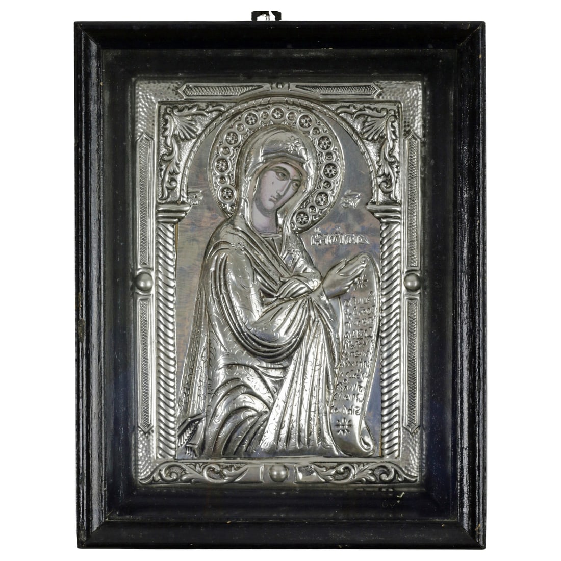 Framed Greek Silver Icon of the Theotokos - 950 Silver - Hand Painted - Made in Greece (1 of 5)