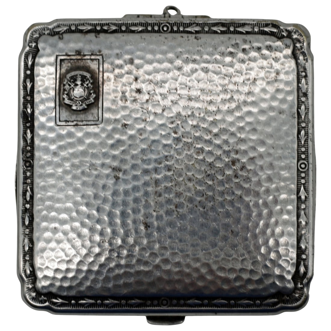 Art Deco Nickel Silver Dual Compartment Makeup Compact With Mirror (1 of 8)