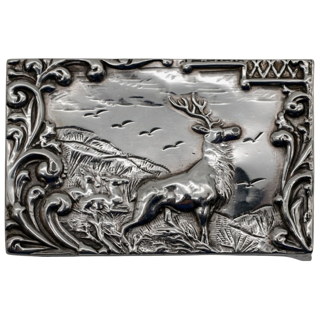 Edwardian Sterling Silver Stag Matchbox Holder - Birmingham 1903 - With Original Lion Matches Box (1 of 8)