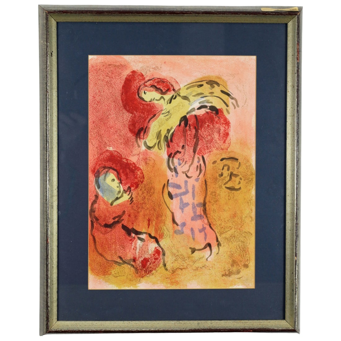 Framed Lithograph After Marc Chagall Ruth Gleaning Later Production (1 of 3)