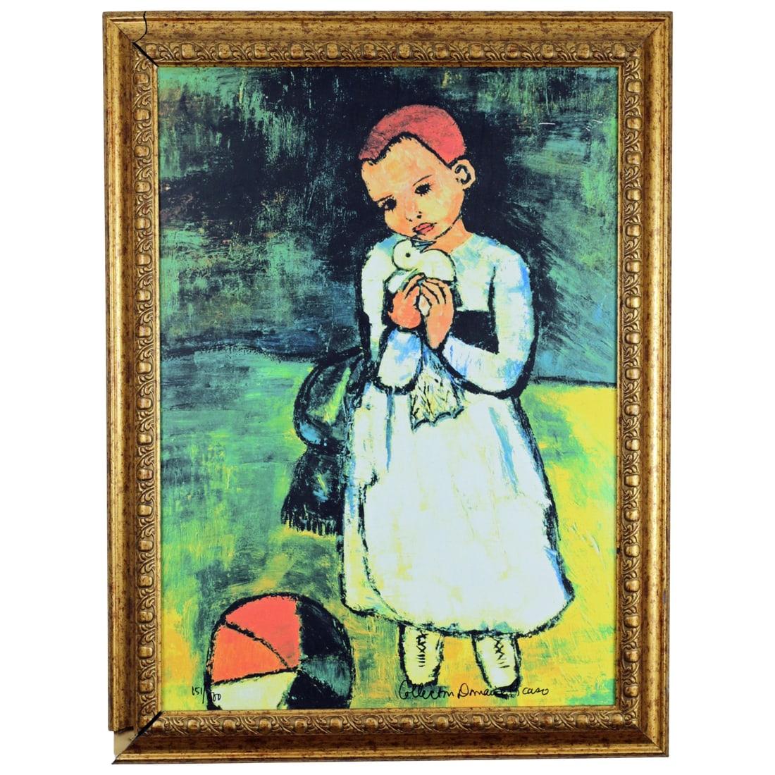 After Pablo Picasso Child and Dove Limited Edition Ink on Canvas Collection Domaine Picasso (1 of 7)