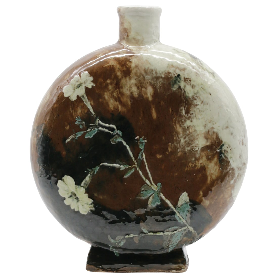 Antique 1879 Aesthetic Movement Moon Flask a Japonais Floral Vase (1 of 6)