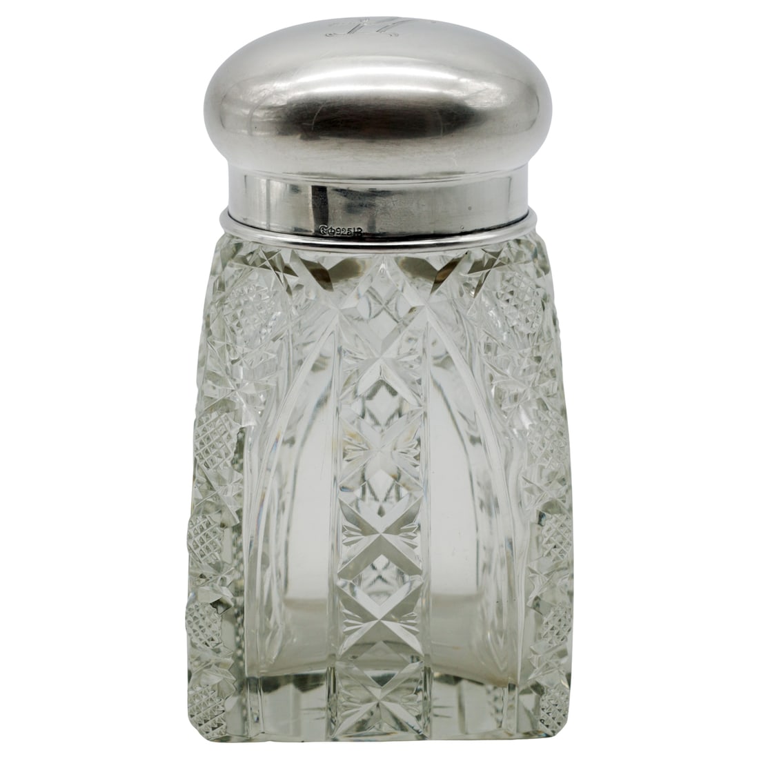 Antique Cut Glass Vanity Jar with Sterling Silver Lid (1 of 7)