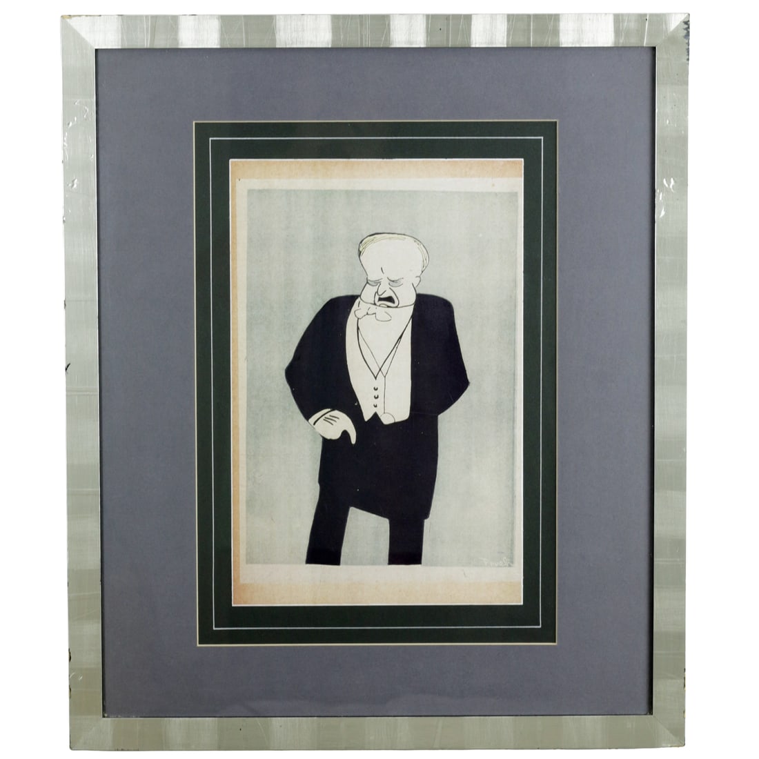 Al Frueh Caricature Linocut of George Goodwin a Framed, 1922 Stage Folk Series (1 of 3)