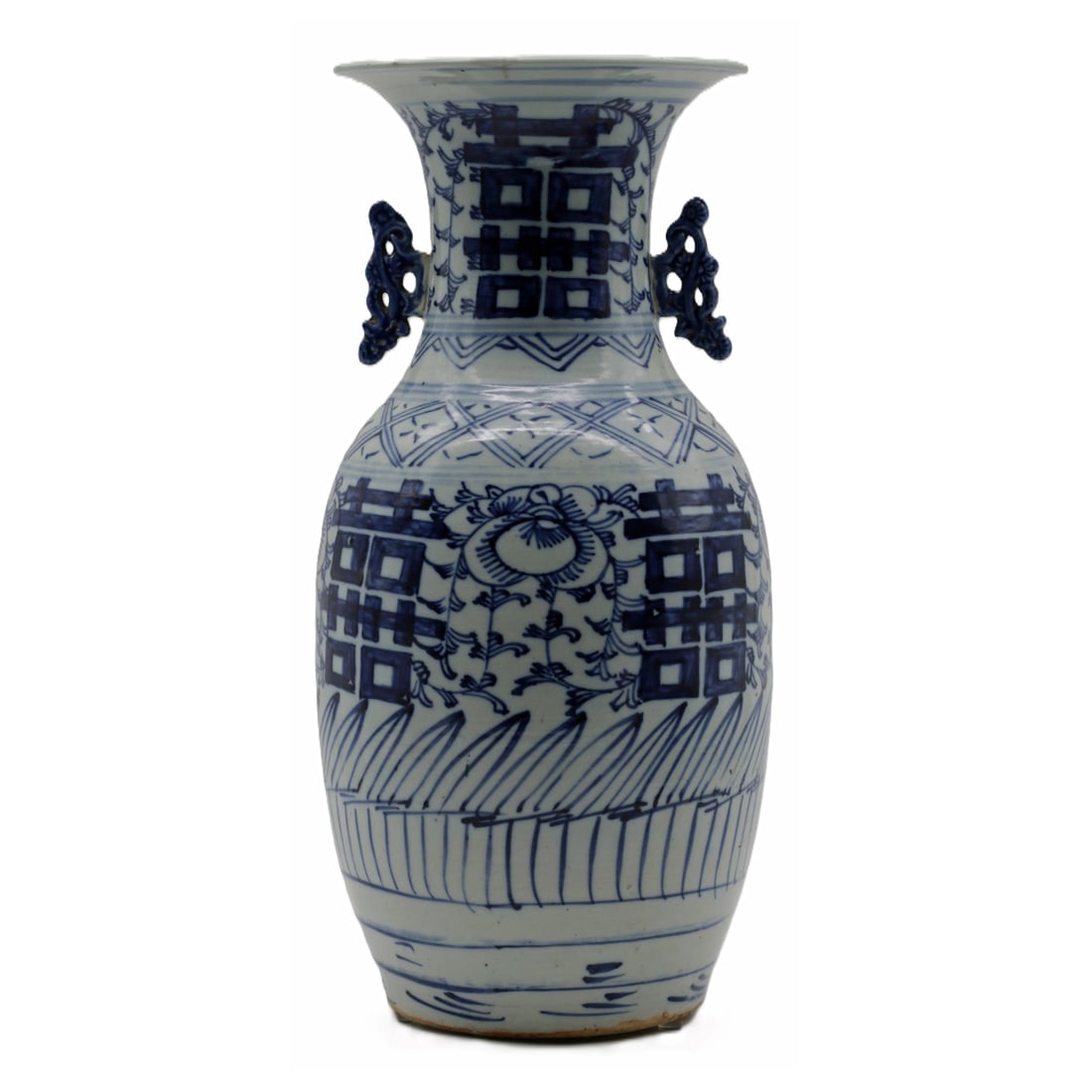 Antique Chinese Blue and White Double Happiness Wedding Vase (1 of 9)