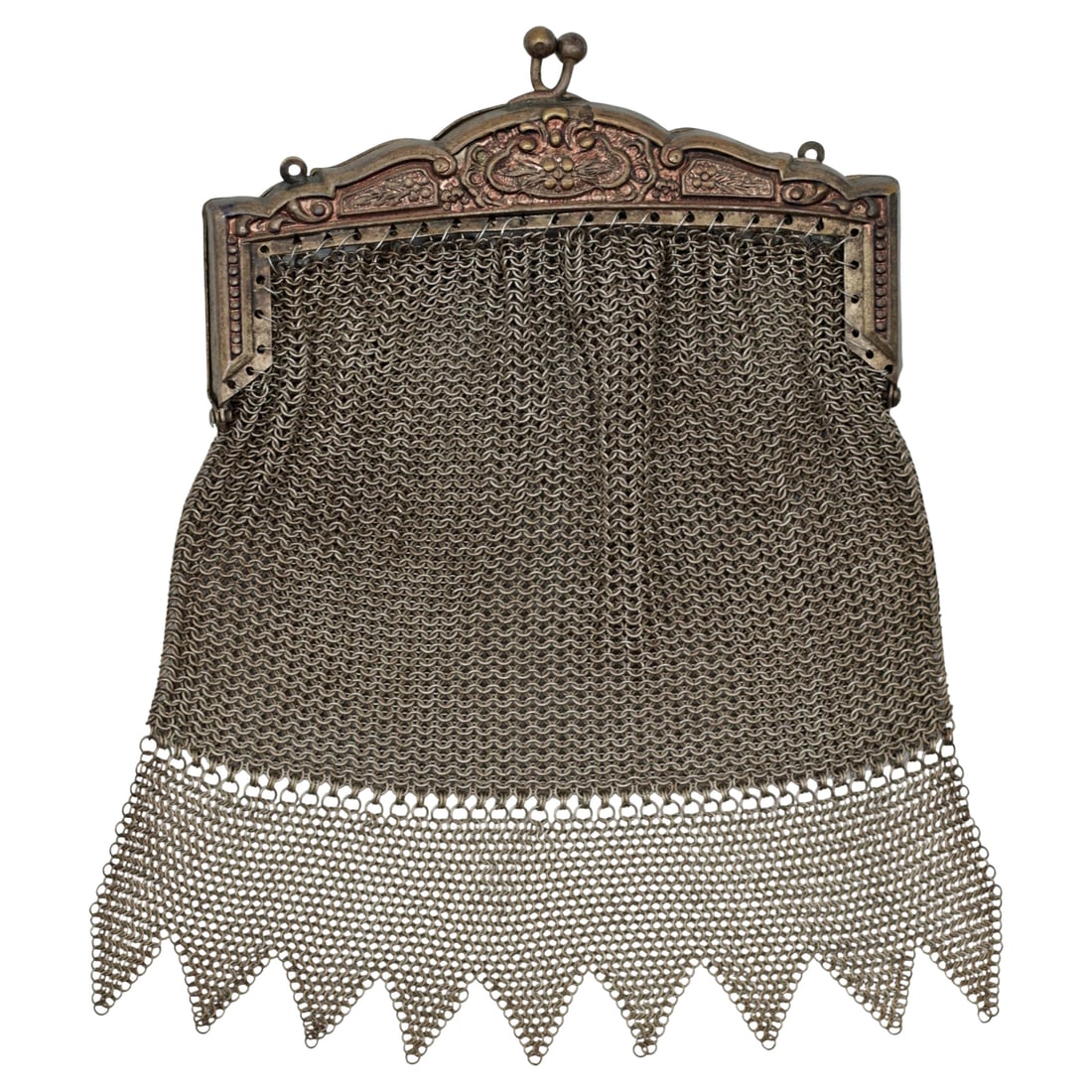 Antique Metal Mesh Purse with Ornate Frame (1 of 4)