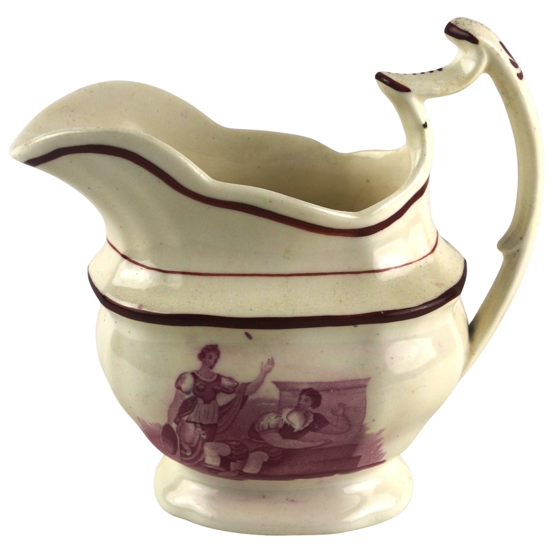 English Pink Lusterware Creamer with Classical Scene, circa 1830-1860 (1 of 6)