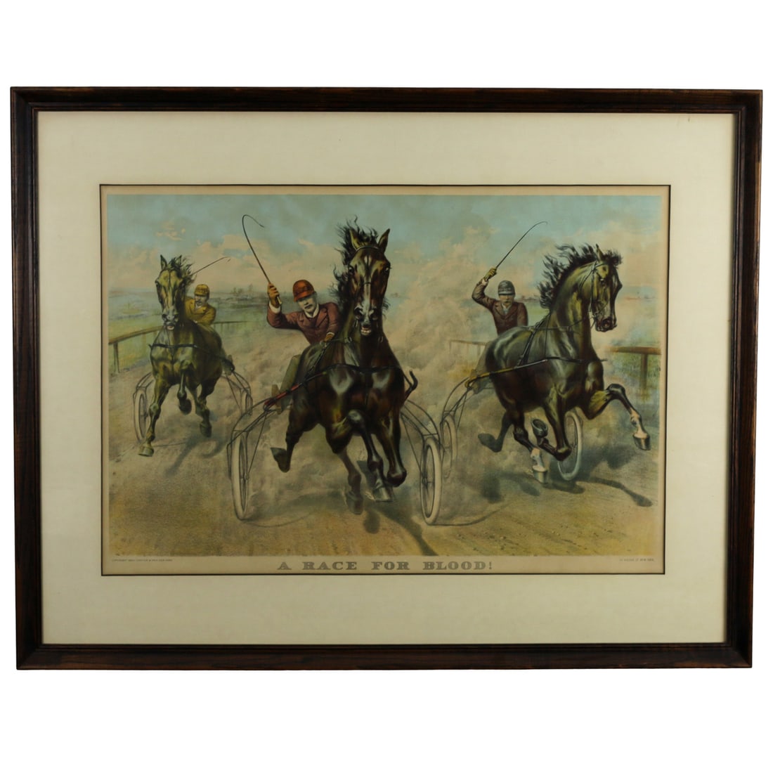 Currier and Ives - A Race for Blood! Chromolithograph (1 of 1)