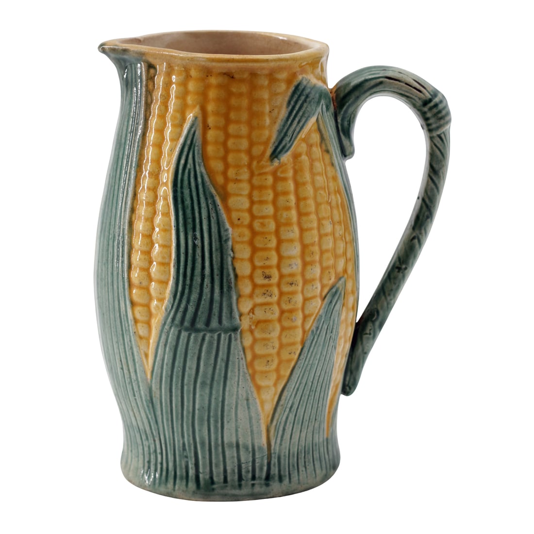 English Majolica Corn Pitcher, Late 19th Century (1 of 6)