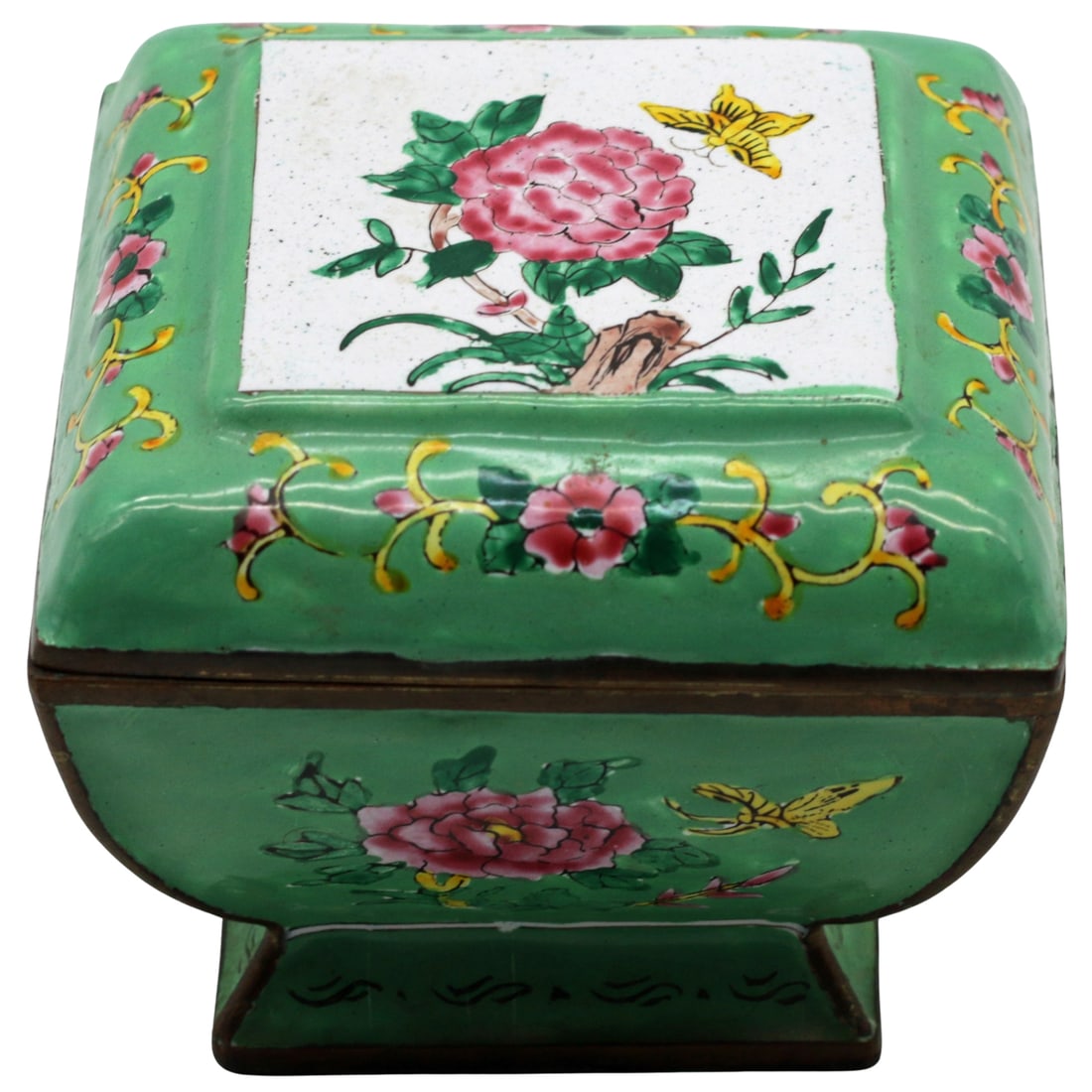Chinese (PRC Export Era) - Painted Enamel Box with Peony and Butterfly (1 of 7)