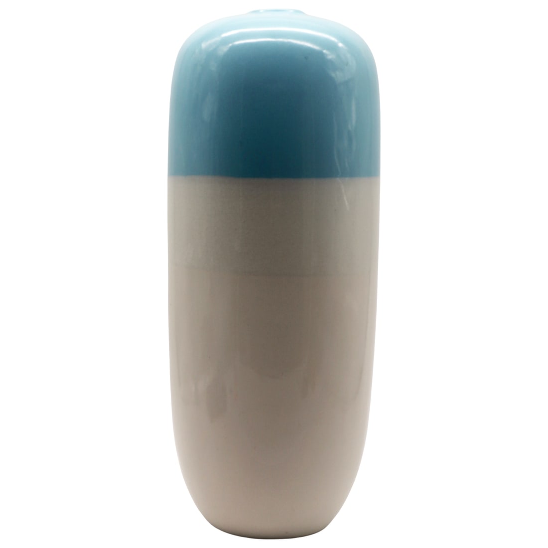 Japanese Awaji Style Crackle Glaze Floor Vase, Two Tone Blue and White (1 of 7)