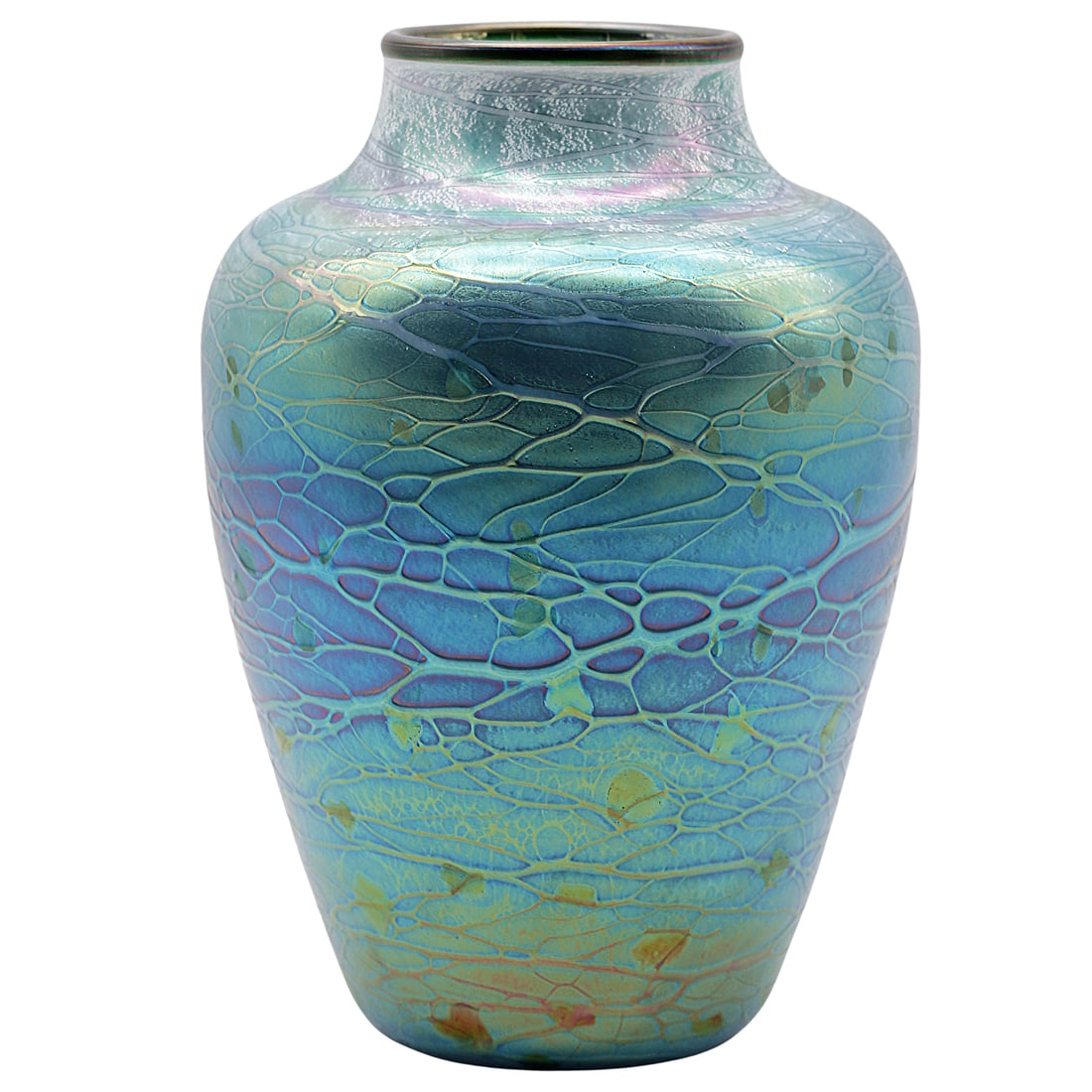 Tom Stoenner Iridescent Studio Art Glass Vase (1 of 7)