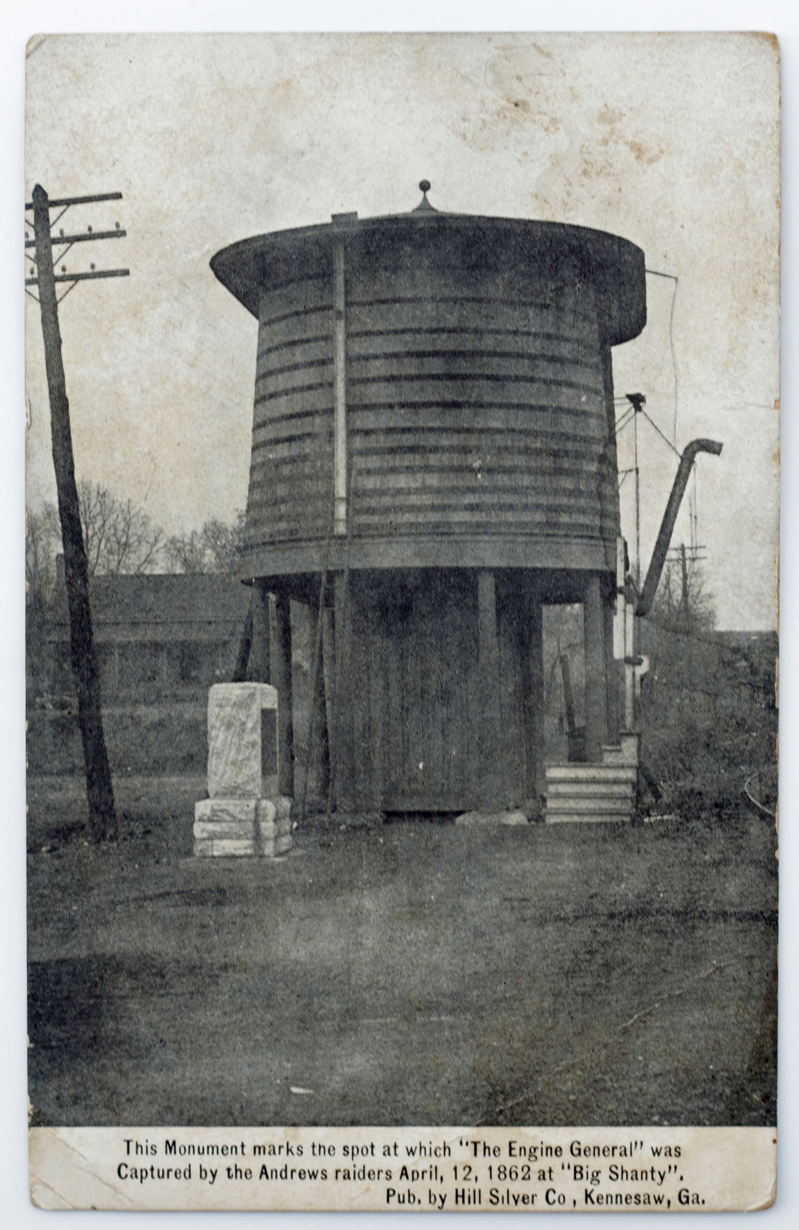 Antique Postcard of The Engine General Big Shanty with Green Franklin 1909 Stamp (1 of 1)