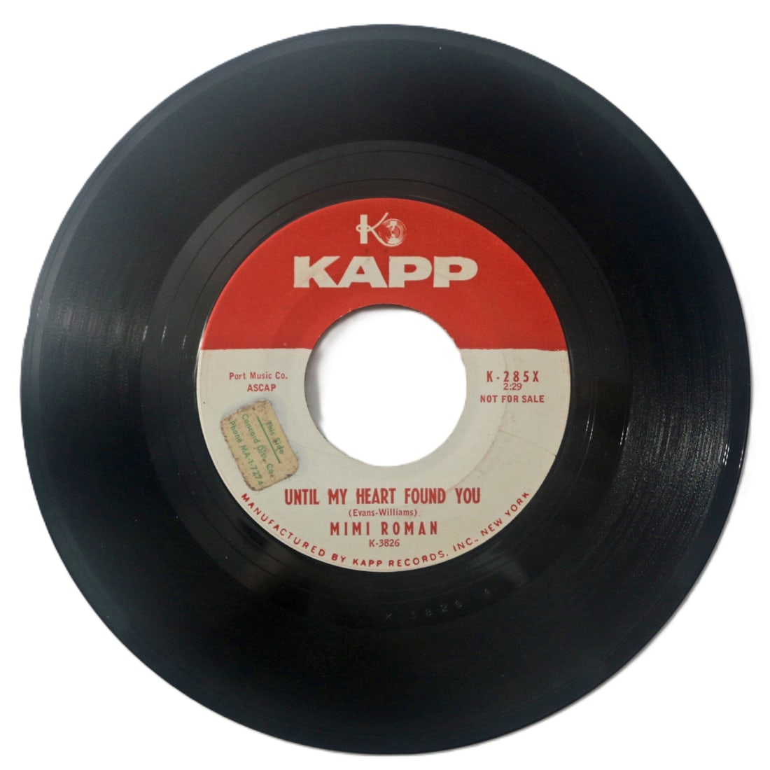 Mimi Roman Until My Heart Found You - Kapp 1959 Promo Single 45 RPM (1 of 3)
