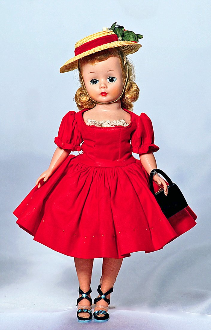 92-A.  ALEXANDER CISSETTE IN RED DRESS.  10".  All-hard (1 of 1)