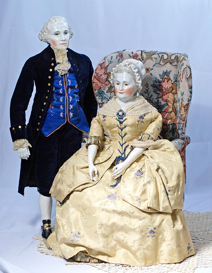 130.  GEORGE AND MARTHA WASHINGTON PORTRAIT DOLLS BY (1 of 1)