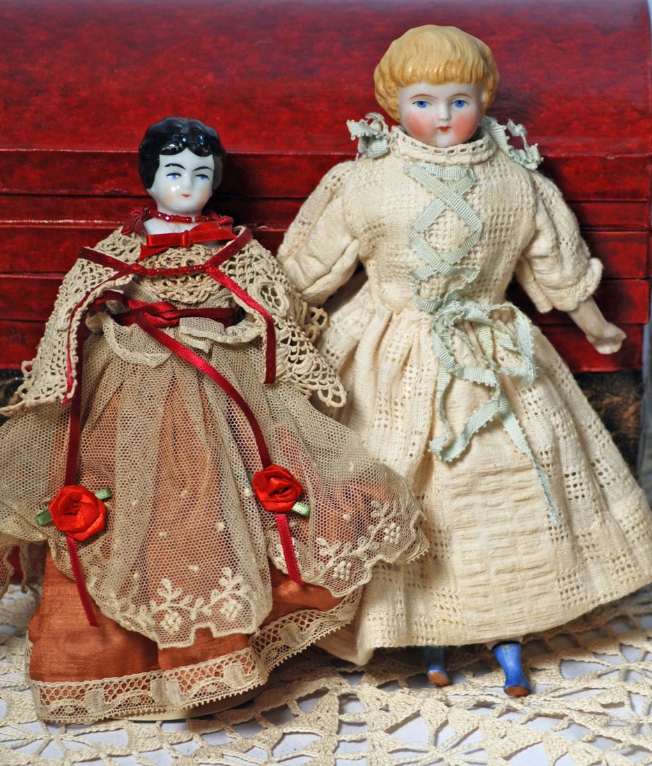 *133.  TWO SMALL GERMAN DOLLS.  (1)  8 ½" Bisque (1 of 1)