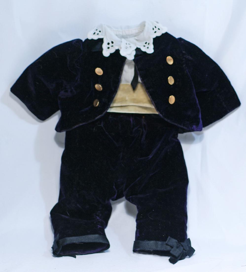 164.  COSTUME FOR BOY DOLL.  Black velvet pants and (1 of 1)