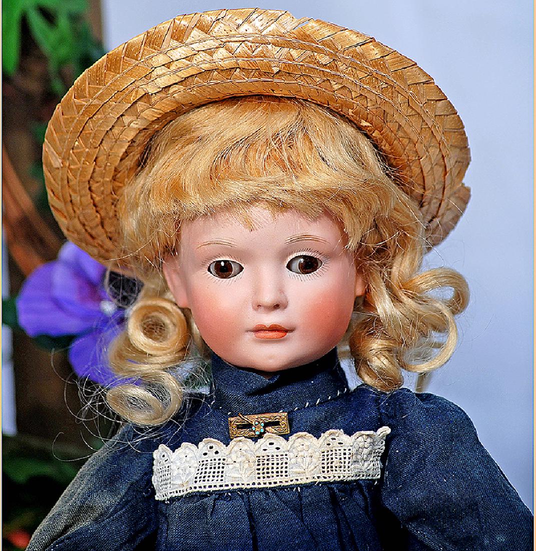 176. RARE "WENDY" MODEL 2033, BISQUE CHARACTER DOLL BY: 176. RARE "WENDY" MODEL 2033, BISQUE CHARACTER DOLL BY BRUNO SCHMIDT. Marks: 2033, BSW in heart, 537. 14". Bisque socket head, brown sleep eyes, painted lashes, feathered brows, closed mouth with beau