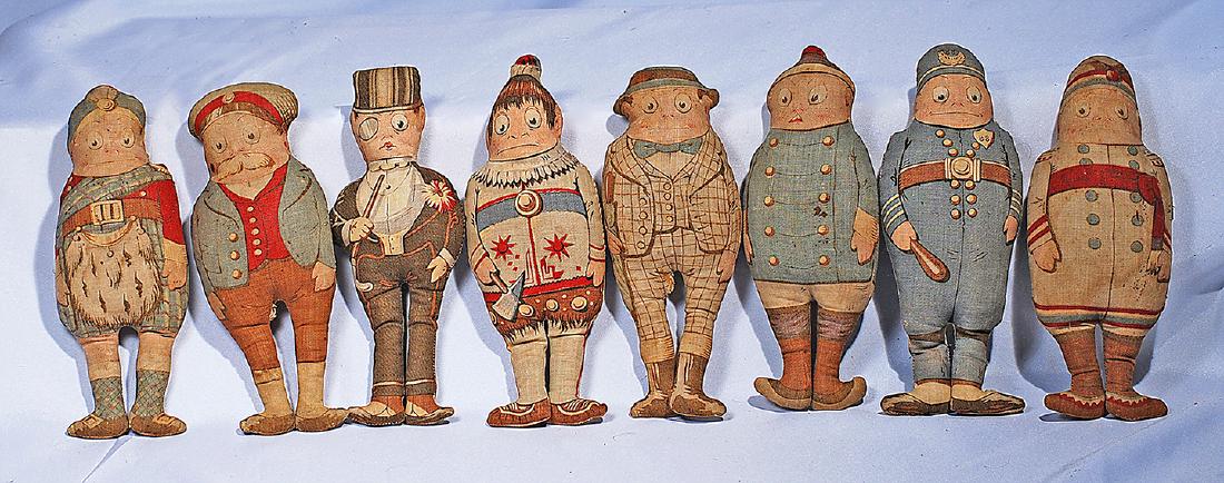 179.  SET OF EIGHT AMERICAN CLOTH LITHOGRAPHED BROWNIES (1 of 1)