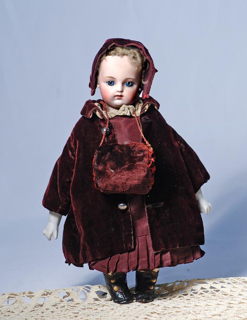 236.  FRENCH BISQUE BEBE F. G. 3 WITH RARE KID BODY AND (1 of 2)