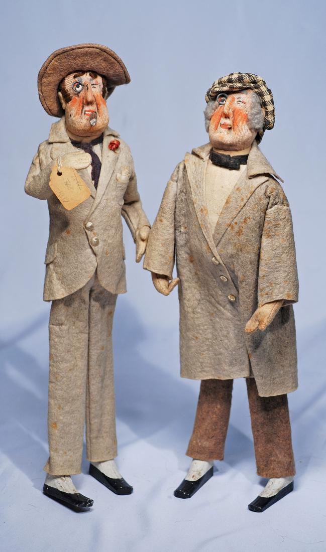 253. TWO, ALL-ORIGINAL  GERMAN STOCKINETTE CARICATURE (1 of 1)