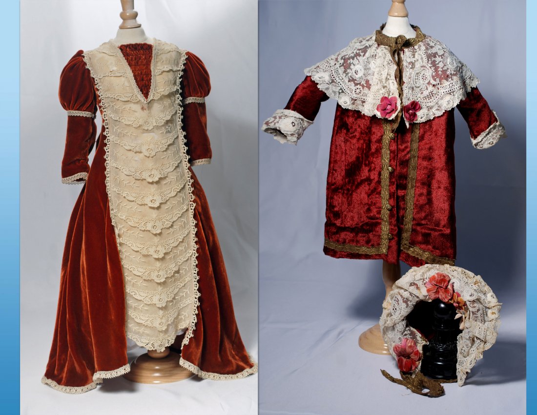 TWO DOLL DRESSES AND HATS (1 of 1)