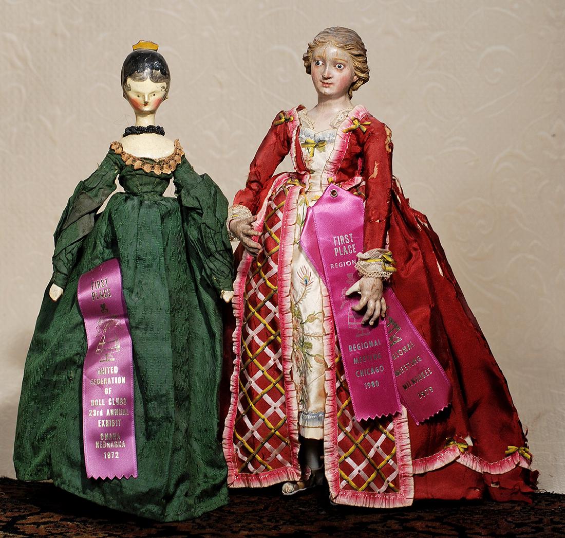 GERMAN WOODEN DOLL KNOWN AS "TUCK COMB". 14 ½".  Carved (1 of 2)