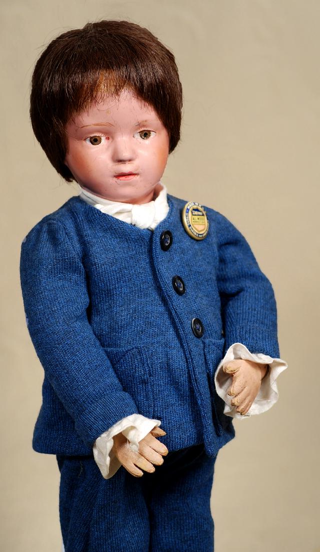 SCHOENHUT WOODEN CHARACTER BOY.  Marks:  Incised (1 of 2)