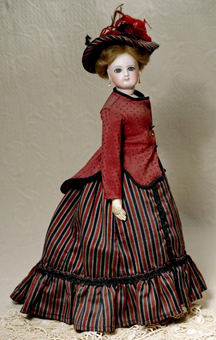 FRENCH BISQUE POUPEE BY JUMEAU.  Marks: None.  16". (1 of 2)