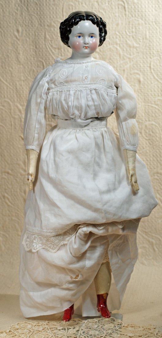 GERMAN CHINA LADY WITH BLACK CURLS (1 of 2)