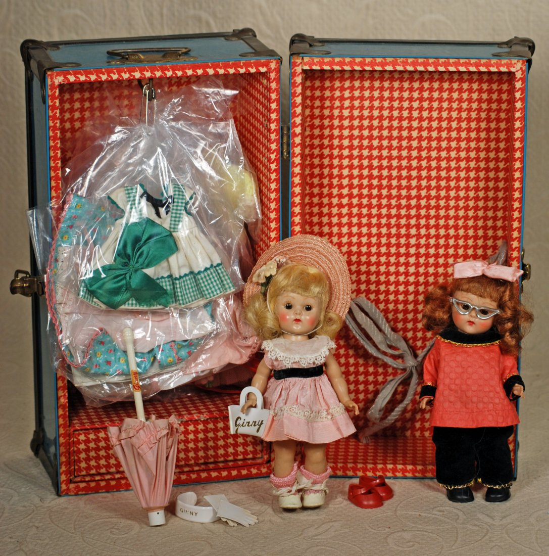 TWO 1950’S VOGUE GINNY WITH TRUNK AND CLOTHING. (1 of 1)