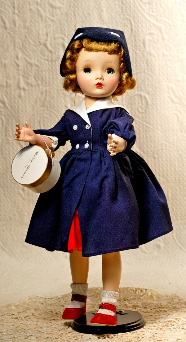 =ALEXANDER BINNIE WALKER IN NAVY BLUE COAT AND HAT. (1 of 2)