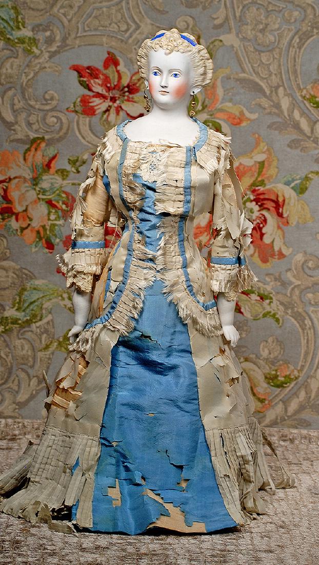 GERMAN BISQUE PARIAN LADY WITH SCULPTED HAIR AND (1 of 3)