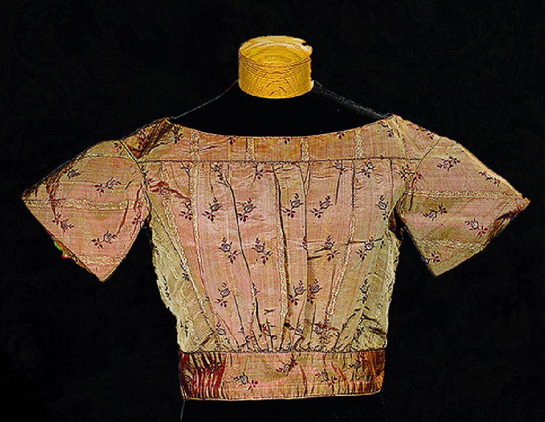 ANTIQUE SILK CHILD’S SHIRTWAIST Finely woven patterned (1 of 1)